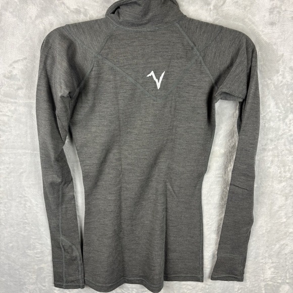 Voormi Womens XS Gray Quarter Zip Wool Blend Long Sleeve Pullover Stretch USA - Picture 7 of 11